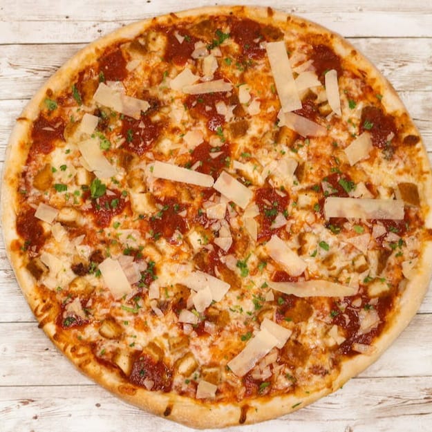 Chicken Parmigiana Pizza.