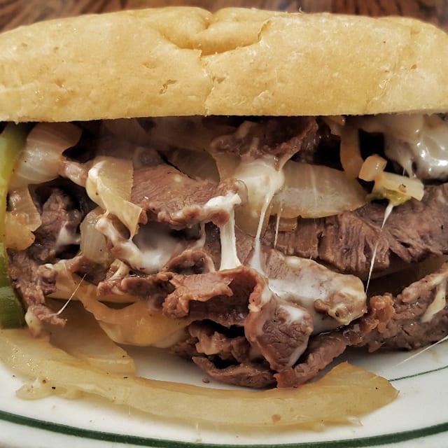 Cheesesteak with Onion & Pepper.